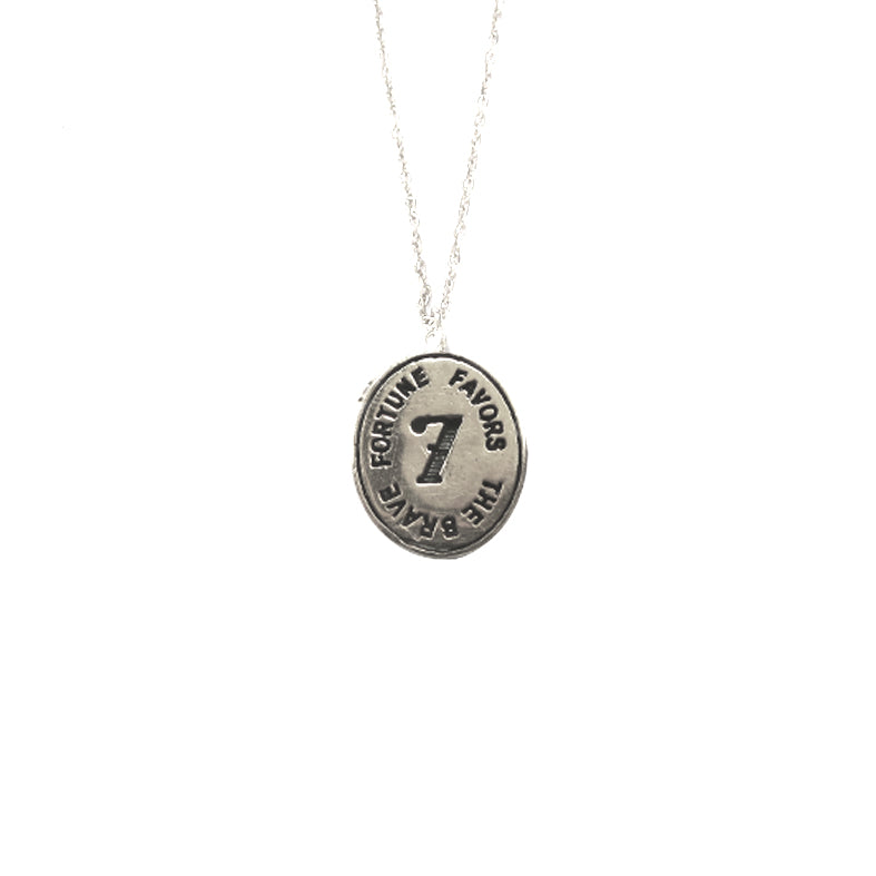 Fortune Favors the Brave Necklace - Lucky Number 7 Pendant | Hunt