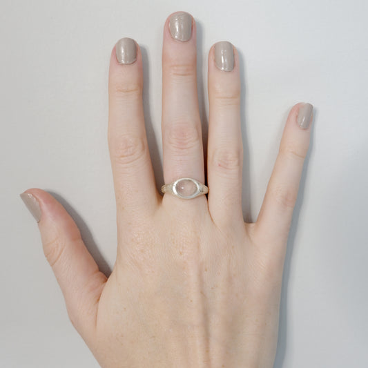 Hunt Of Hounds Helios Ring. Inspired by sun goddess with rose quartz. Ancient design. Stars.