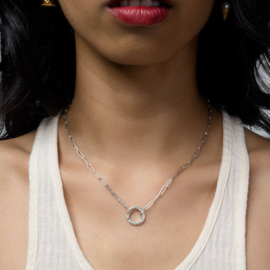 Chantilly Charm Holder on Clip Chain Necklace