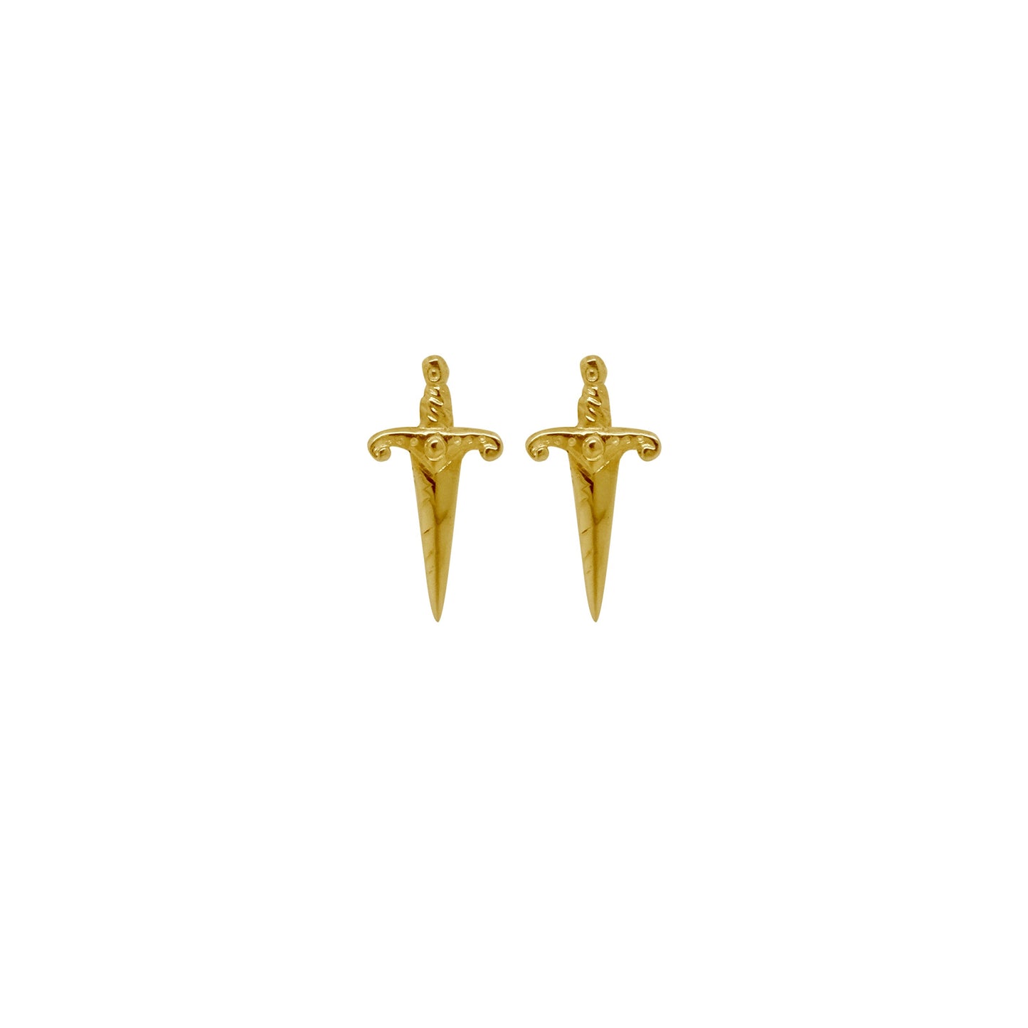 Hunt Of Hounds Dagger Stud Earrings in gold.
