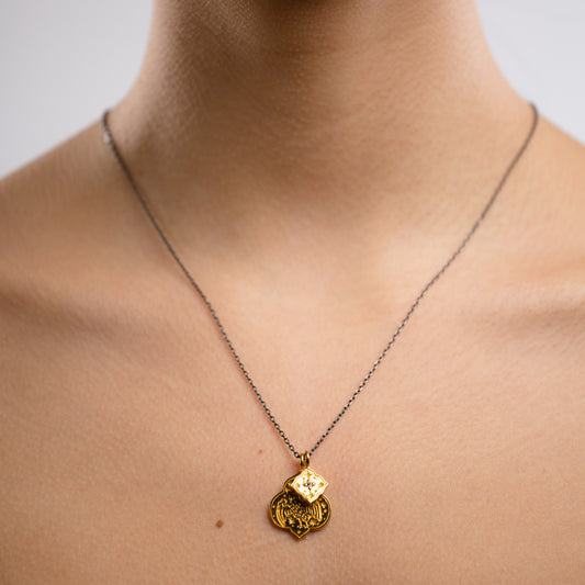 Owl Necklace with Moon Charm