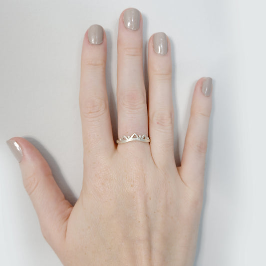 Hunt Of Hounds Selene Ring. Moon goddess. Moonbeam inspired. On model.