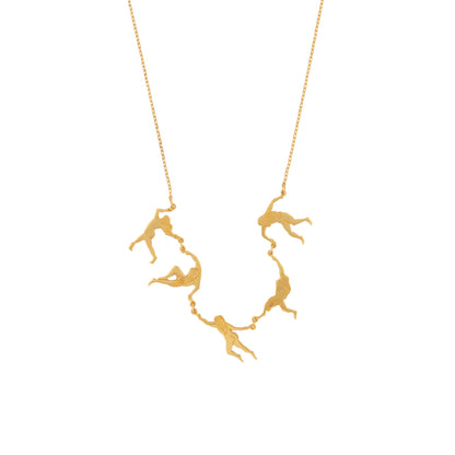 Female Dancers on Gold Chain Necklace - Hunt Of Hounds