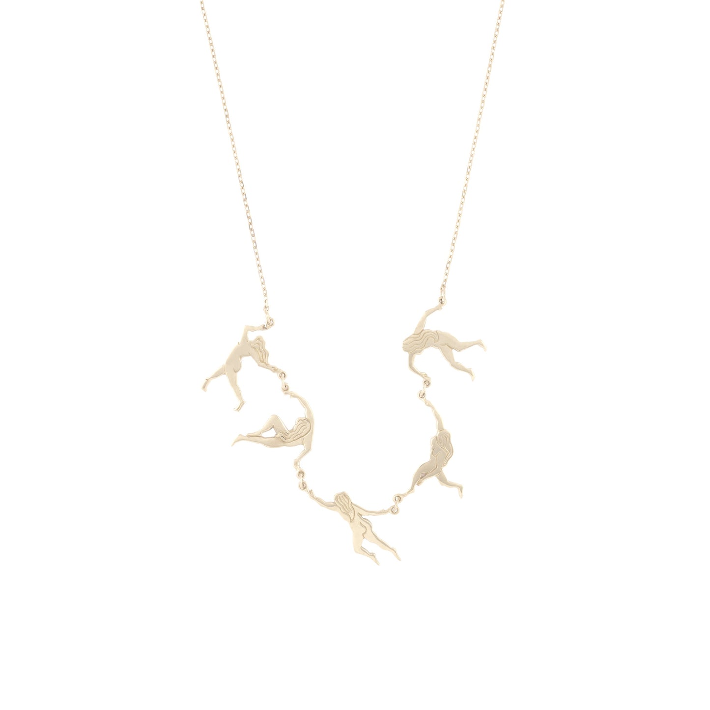 Female Dancers on Silver Chain Necklace - Hunt Of Hounds