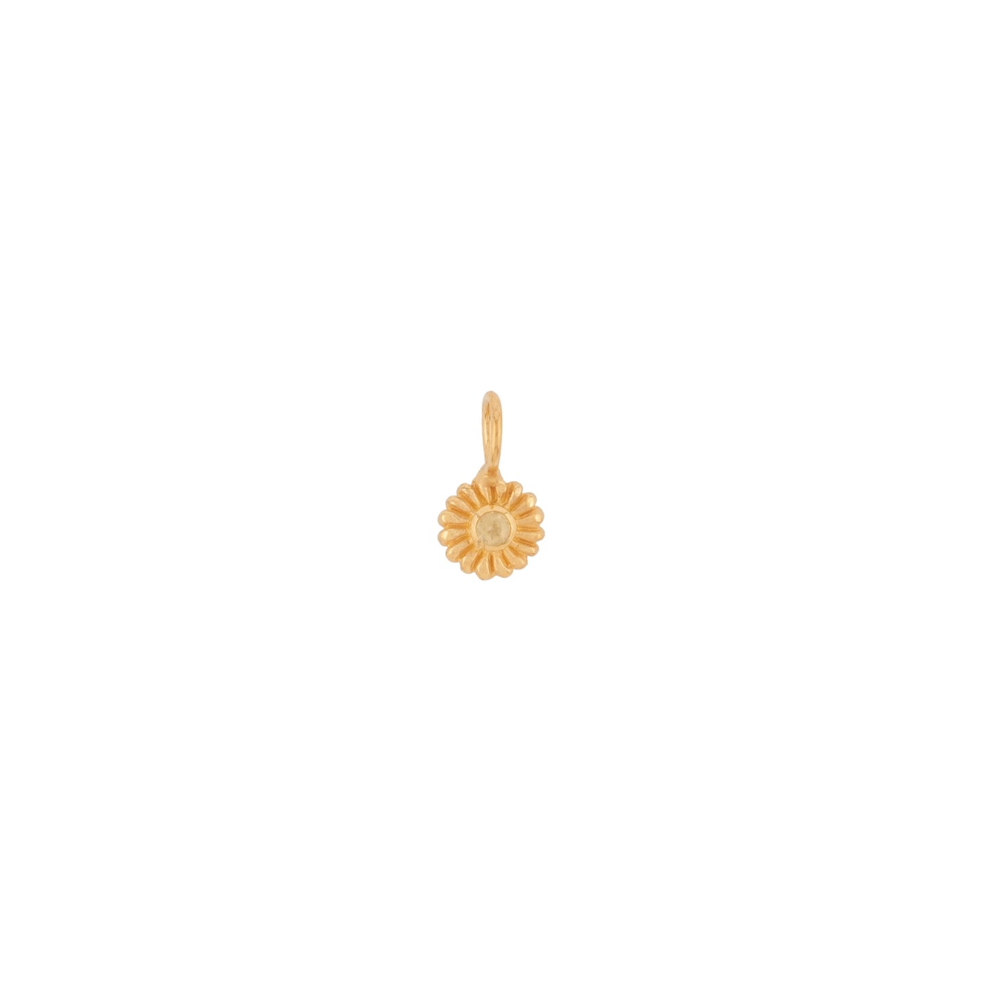 Gold Daisy Charm with Gemstone Centre - Hunt Of Hounds