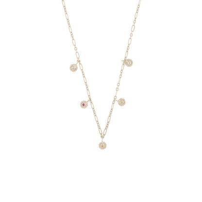 Mixed Gems Daisy Chain Flower Necklace - Hunt Of Hounds