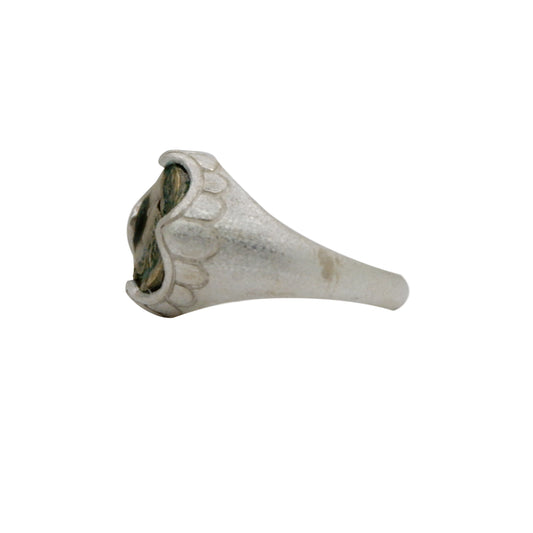 Hunt Of Hounds Hera Ring. Ancient coin ring with goddess engraving. Oxidized brass coin. Inspired by found treasure.