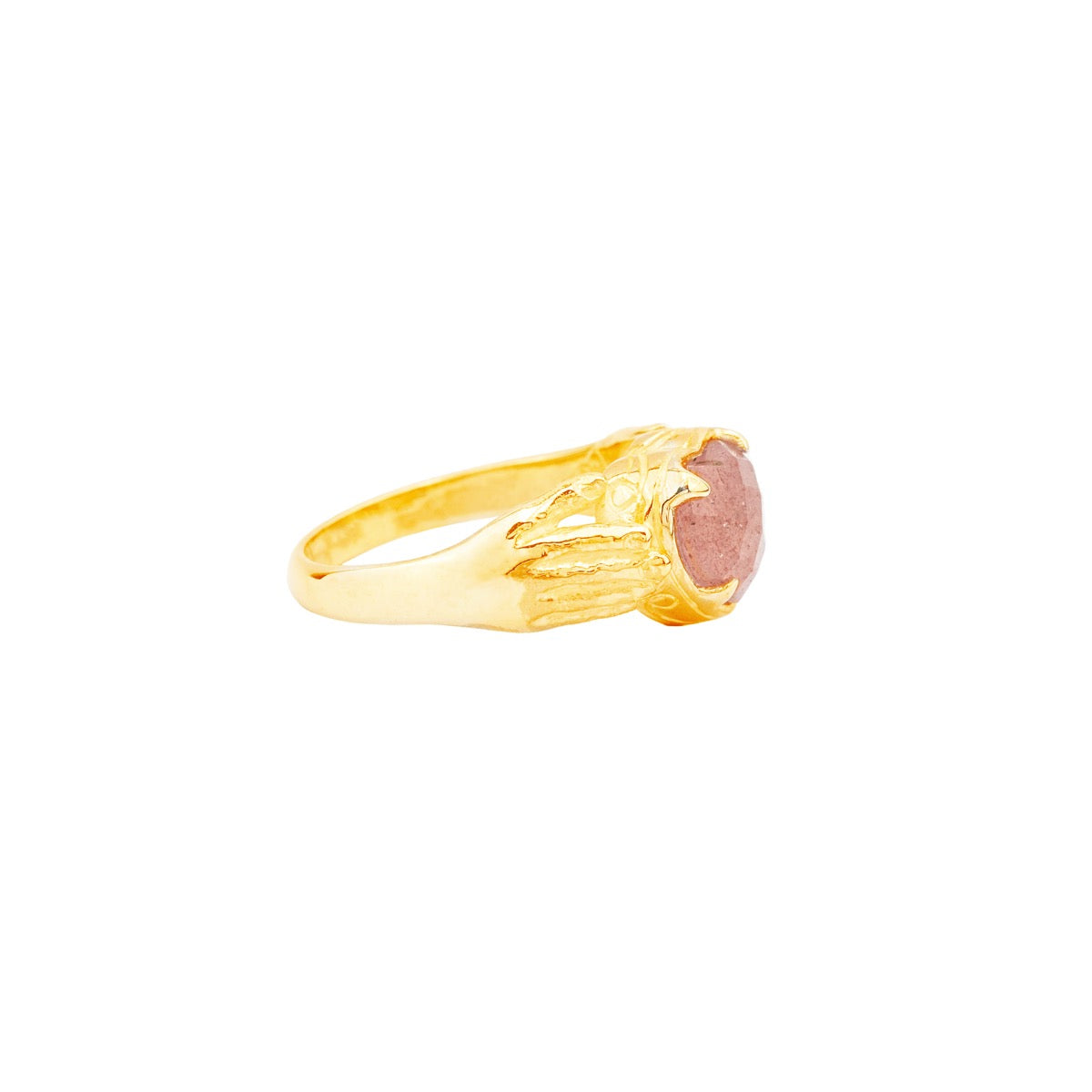Hunt Of Hounds Adore Ring. Heart shaped gem held in two hands