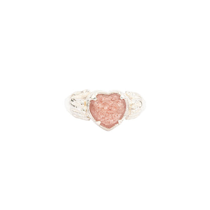 Hunt Of Hounds Adore Ring. Heart shaped gem held in two hands