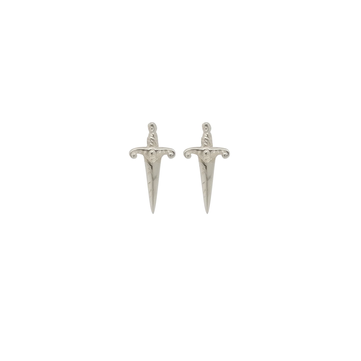 Hunt Of Hounds Dagger Stud Earrings in silver.