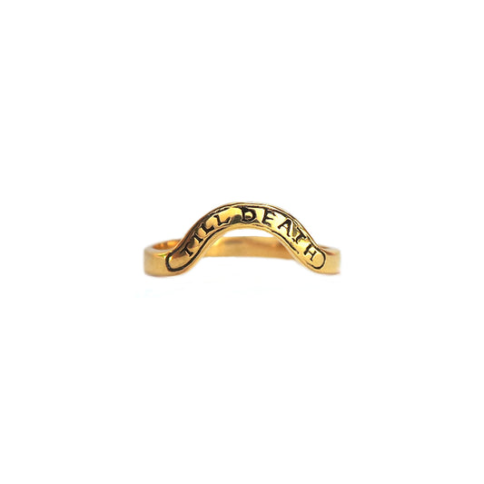 Hunt Of Hounds Till Death Banner Ring. Curved for stacking.