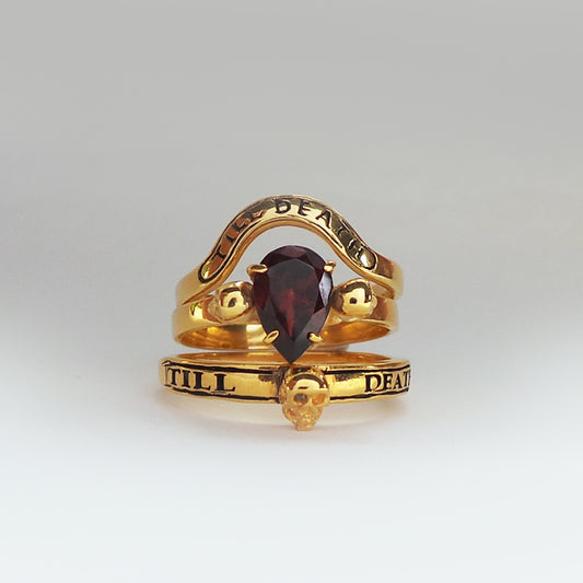 Hunt Of Hounds Till Death Stacker Set with Twin Skull Ring.